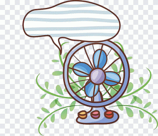 Ventilador, azul, pintado, hoja PNG