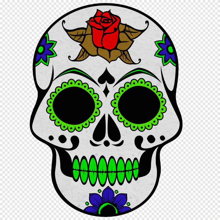 Caveira, ícone, Dia dos Mortos, scrapbooking PNG