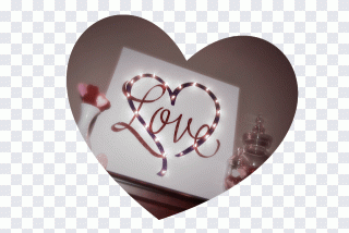 Love, shine glitter, heart PNG