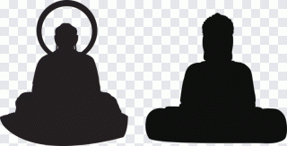 Budismo, meditación, mano, Buda, silueta PNG