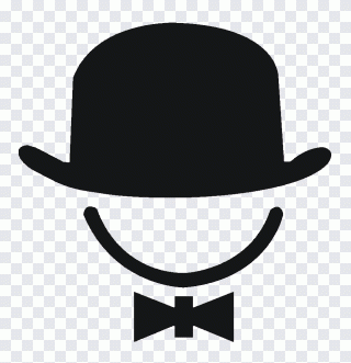 Pajarita, sombrero, negro, simple, icono PNG