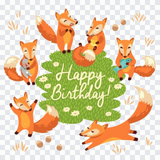 Carte de vœux, renard, dessin animé, art PNG