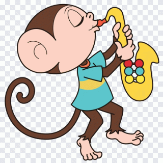 Saxophon, Illustration, Affe, Zeichentrick PNG