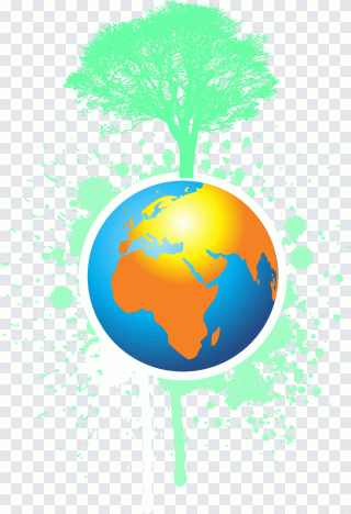 Earth, creative hand-painted globe PNG