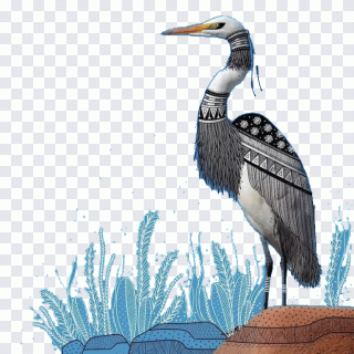 Crane Bird Icon, Simple black and white PNG
