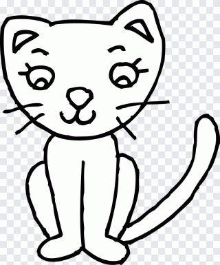 Gatito, gato, dibujo, blanco, cara PNG