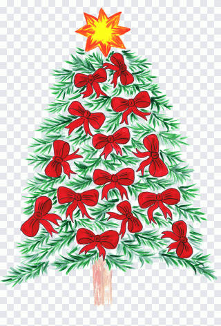 Christmas, Christmas Tree, Bow, Holiday PNG