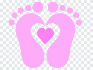 Footprint, Pink, Heart, Violet, Love PNG