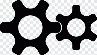 Engranaje, presentación, negro PNG