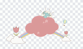 Balão, cor, rosa, nuvens, nuvem PNG