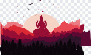 Ilustración, montaña, nubes, nube PNG