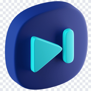 Próximo, botão, seta, som, ícone 3D PNG