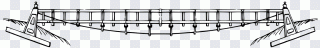 Line art Drawing, Simple Suspension Bridge PNG