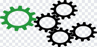 Black gear Wheel Simple machine, Web PNG