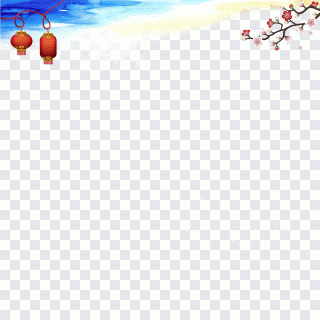 White and red flowers illustration, Lantern PNG