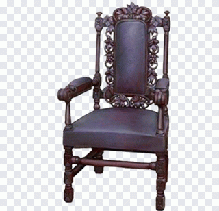 Wing chair Table, Common carved wood PNG