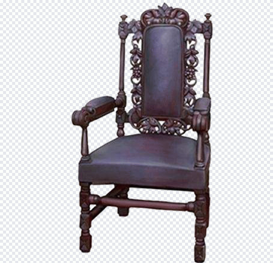 Wing chair Table, Common carved wood PNG