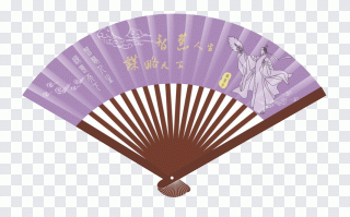 Hand fan, Chinese fan sub, purple PNG