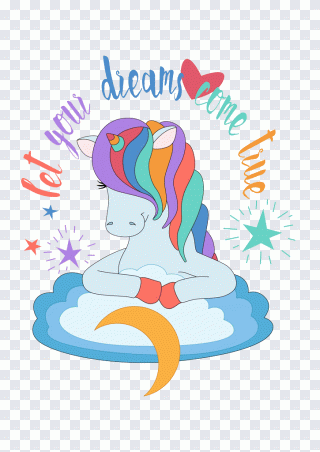 Color unicorn, horn, ear, lovely PNG