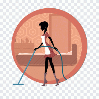 Limpiador, limpieza, antiguo, estilo, mujer PNG
