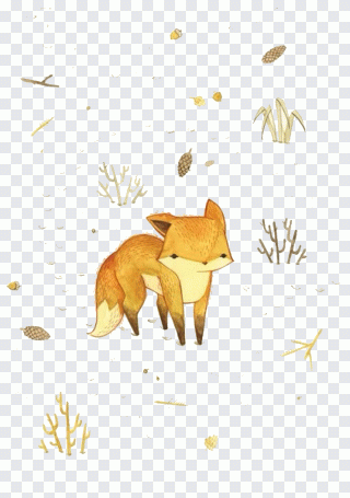 Renard, illustration, tableau, art PNG