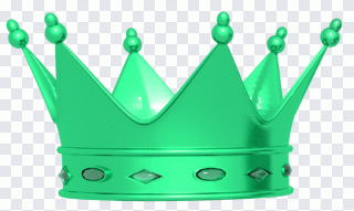 Corona, rey, plástico, verde PNG