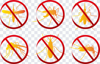 Mosquito Rat Pest Sticker, Yellow mosquito PNG