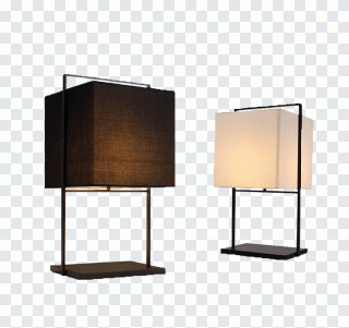 Lámpara, mesa, simple, blanco, muebles PNG