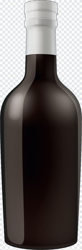 Wine Glass bottle Liqueur, Black painted PNG