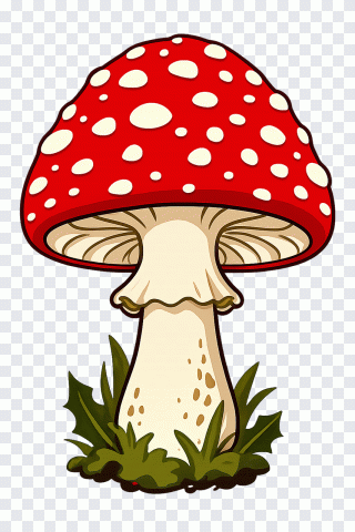Fly agaric, red mushroom, spotted, poisonous PNG