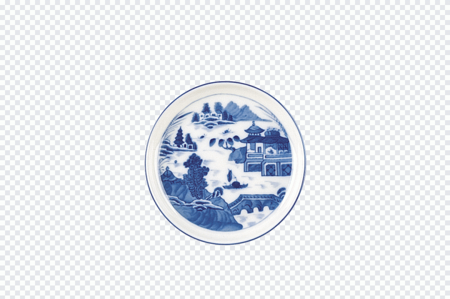 Porcelana, azul, bandeja, cuenco PNG