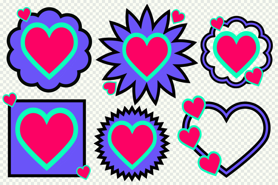 Cœurs, décoratif, décoration, symbole, amour PNG