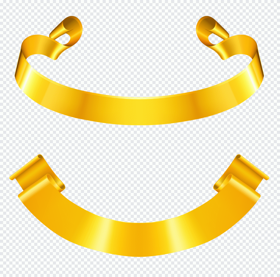 Ruban, or, bannière, vecteur, jaune PNG