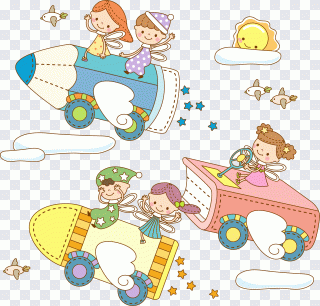 Illustration, enfant, dessin animé, tableau PNG