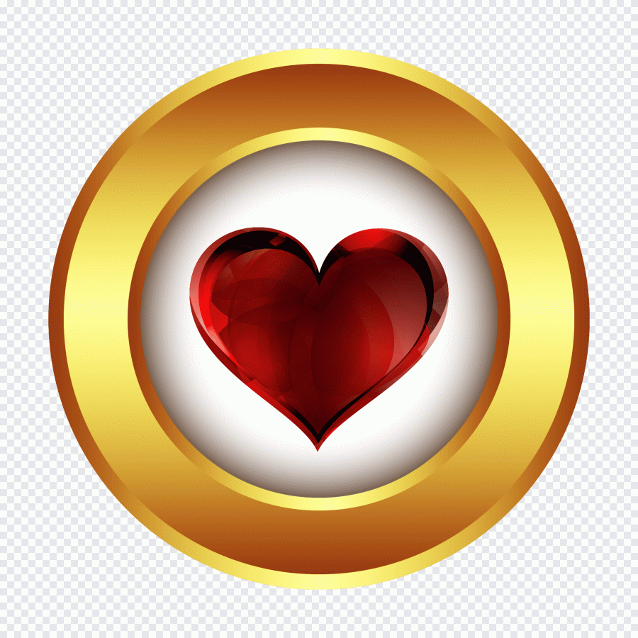 Corazón, amor, oro, medalla, decoración PNG