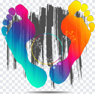 Design gráfico, pegada, tinta-da-china, cor PNG