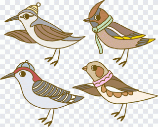 Oiseau, hiver, animal, dessin animé, art PNG