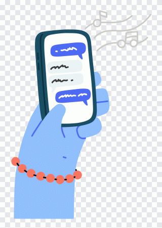 Chat, teléfono, mano PNG