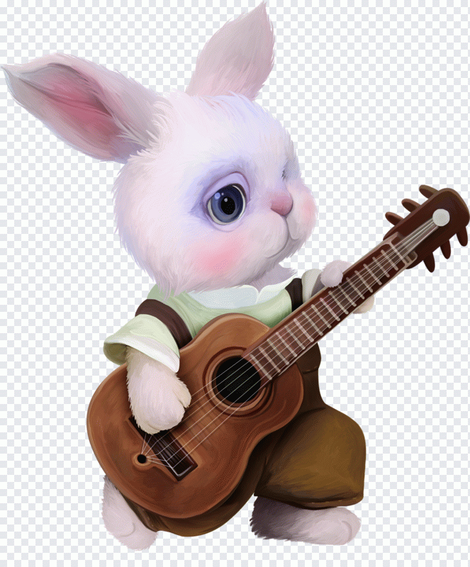 Lapin, lapinou, guitare, amour, animaux PNG