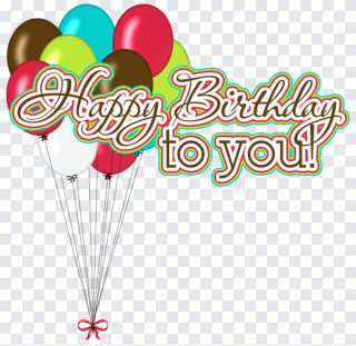 Balloon Birthday cake Happy Birthday to PNG