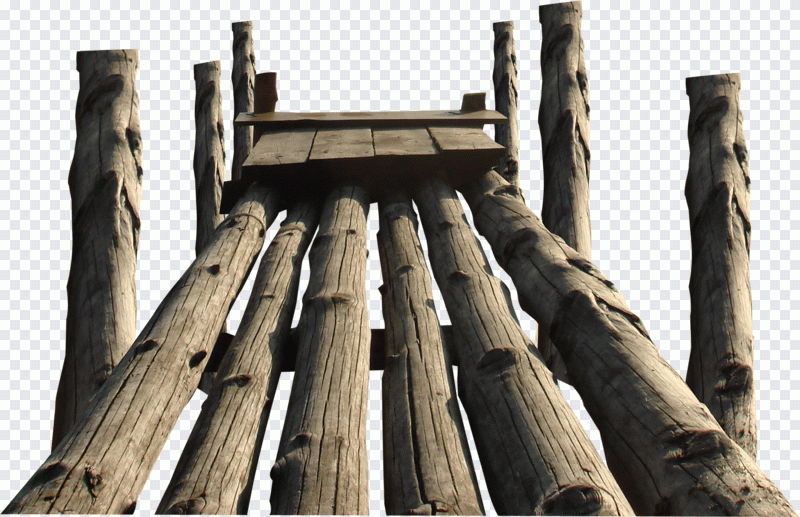 Timber bridge, Simple wooden bridge PNG