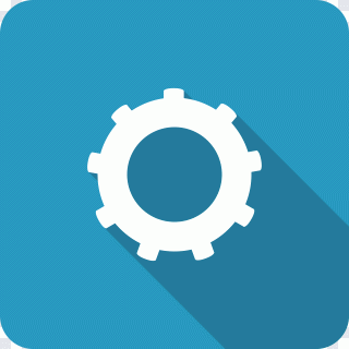 Blue, cog, details, gear, menu PNG