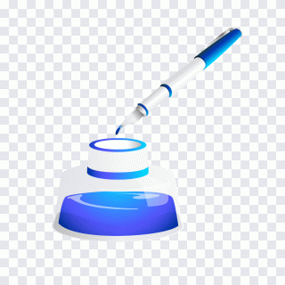 Ink Pen Drawing, Blue ink pen, ink PNG