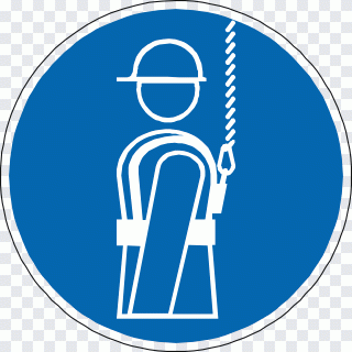 Harness, Fall Prevention Gear, Blue, Sign PNG