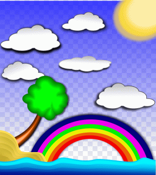 Arco-íris, ilha, praia, nuvens, paisagem PNG