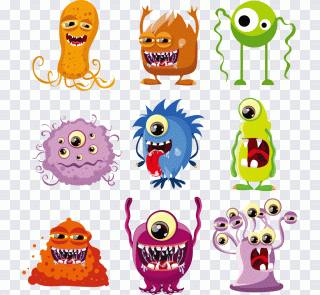 Monstro, coleção, emoji, sorriso, emoticon PNG